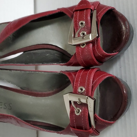 GUESS Slingback PEEP TOE Stilettos Heels Platforms Pumps Shoes Woman's 7 WOMEN'S - Picture 15 of 16